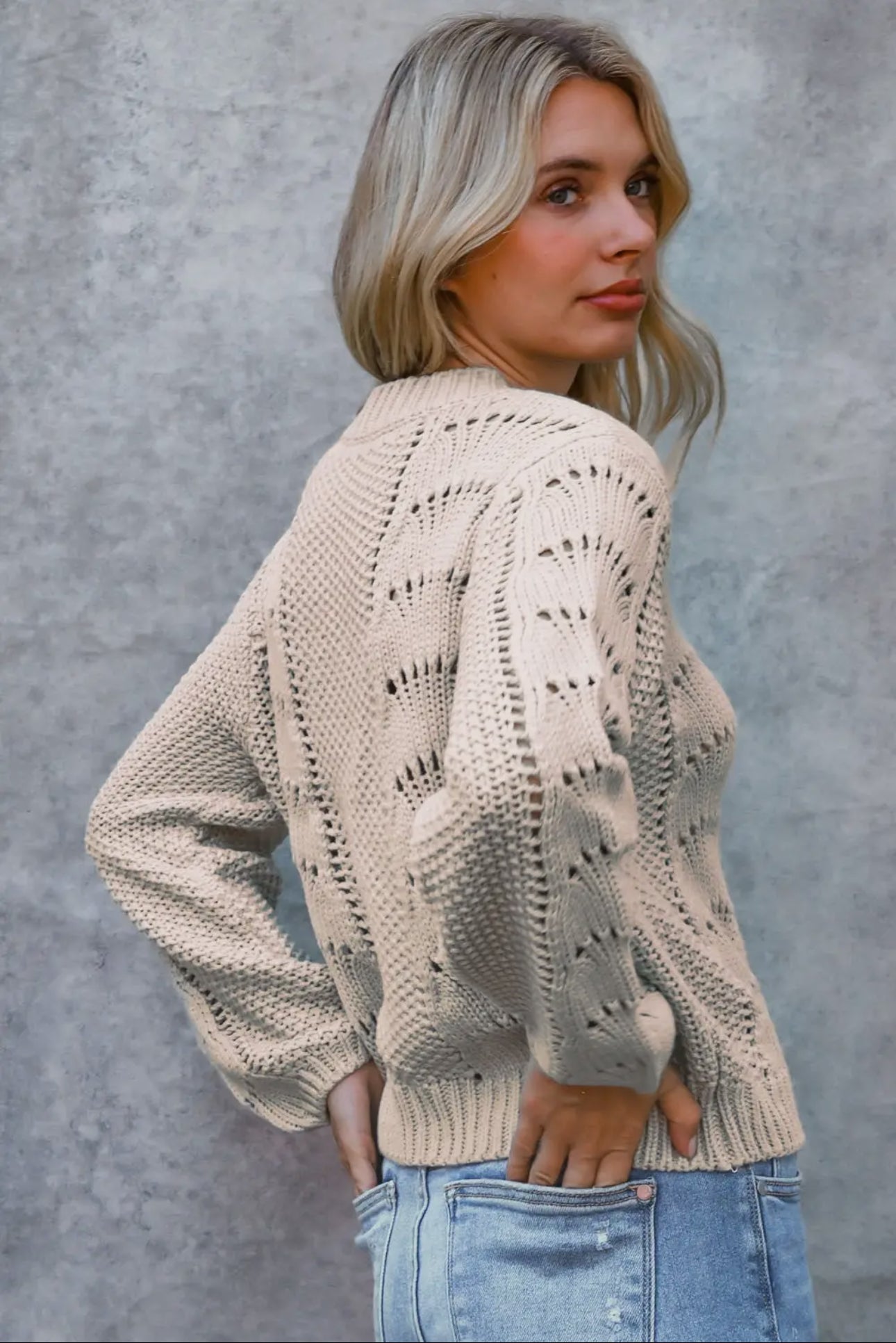 Scallop Crochet Sweater