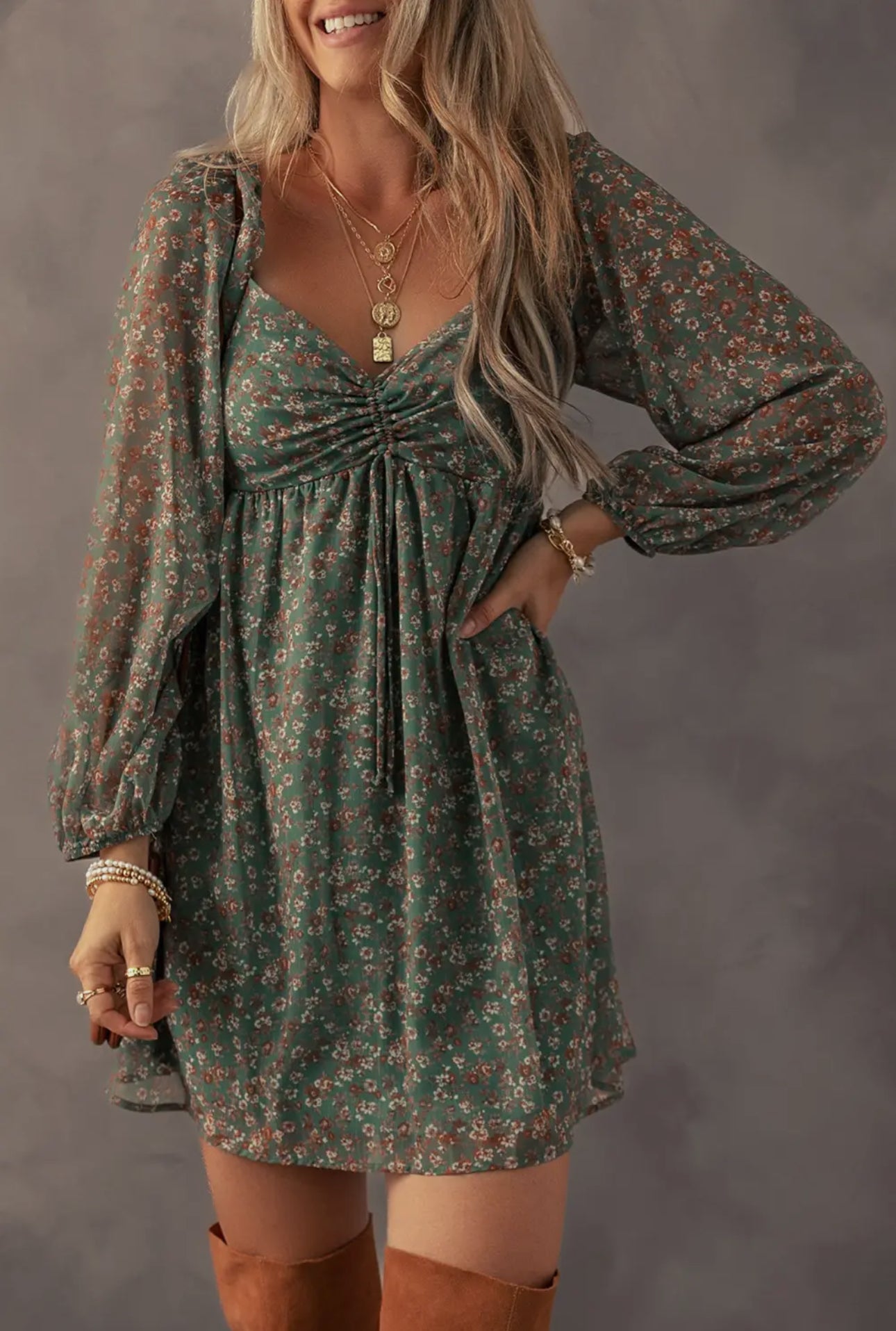 Floral Sweetheart Mini Dress