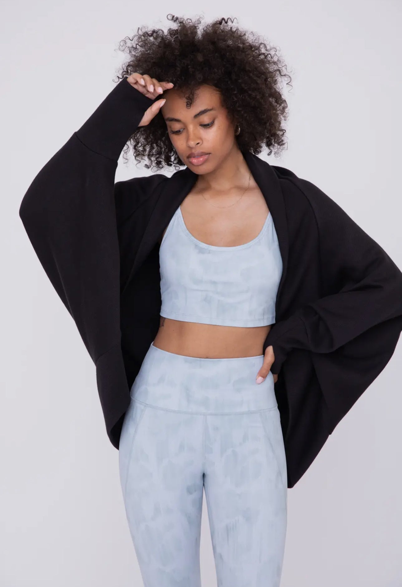 Open Front Dolman-Sleeved Shawl