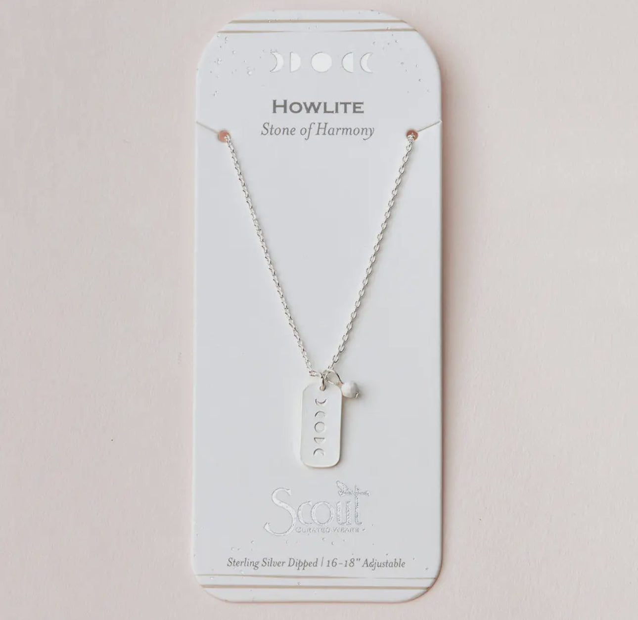 Stone Intention Charm Necklace -
Howlite/Silver
