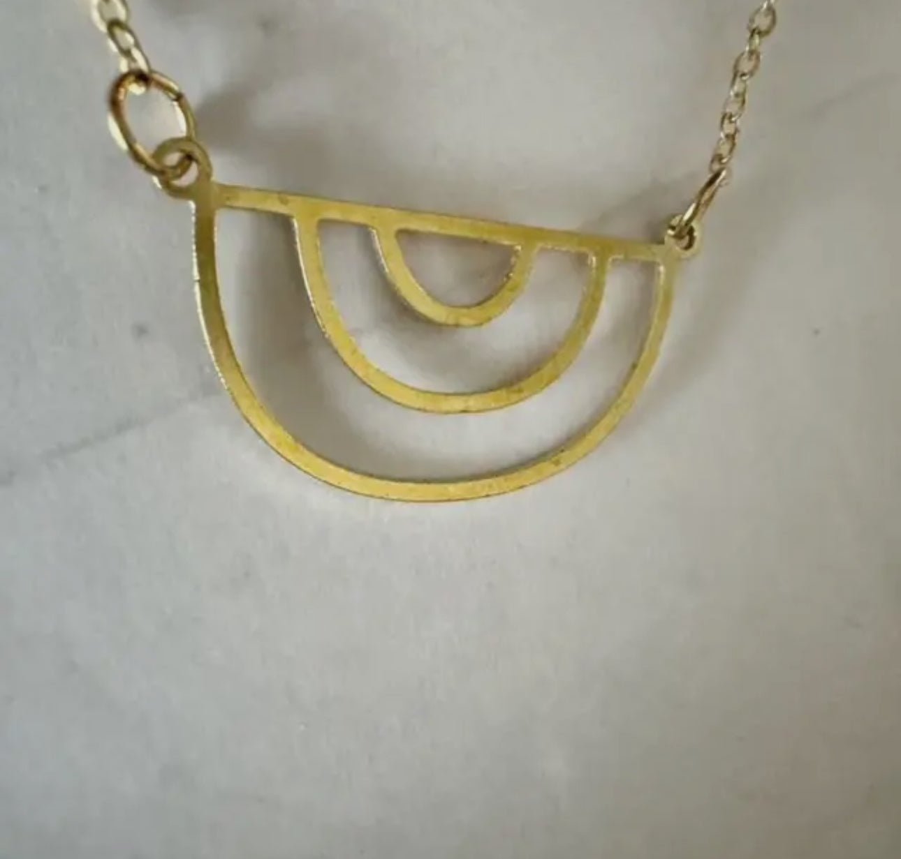 Brass Double Arch Necklace
