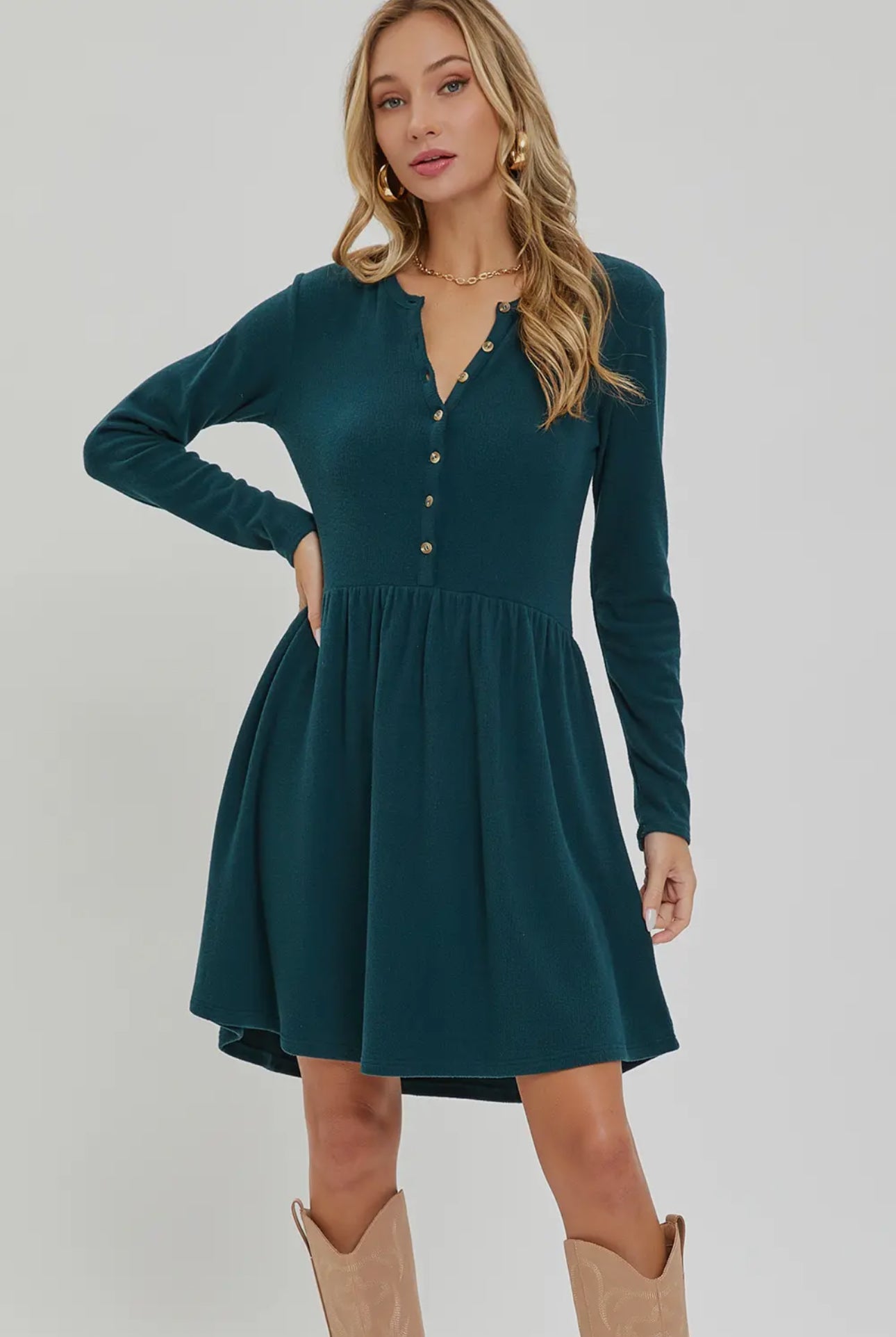 Plus Brushed Short Dress