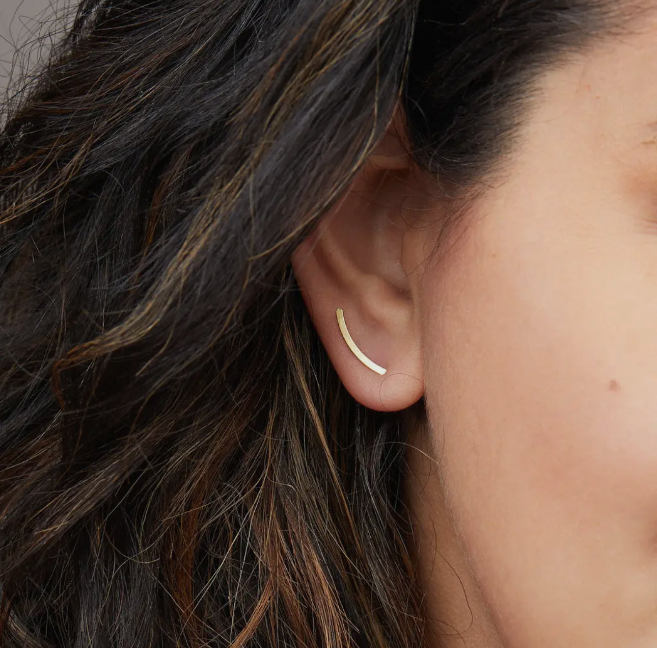 Comet Curve/Gold Vermeil Earrings