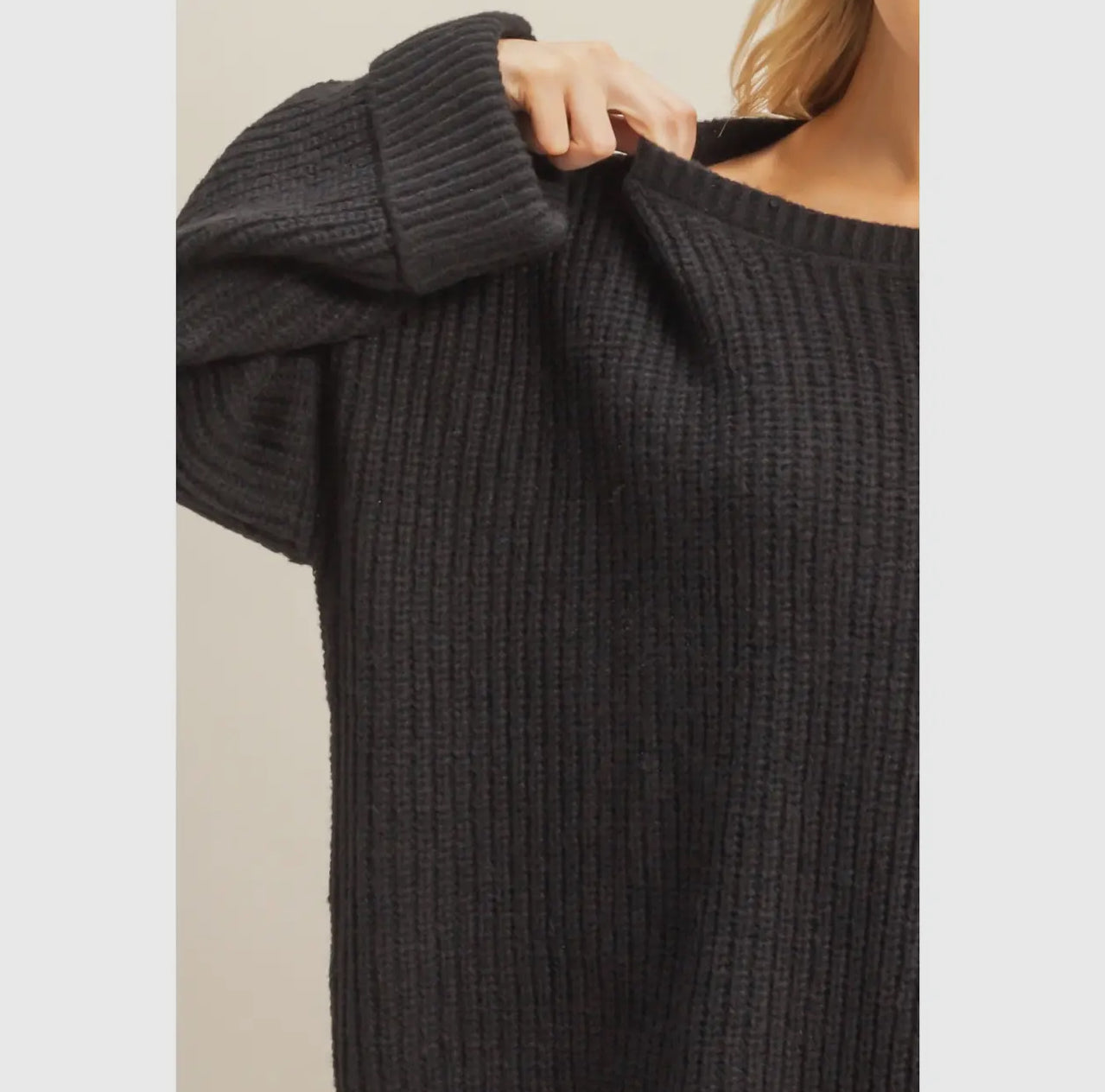 Oversized Ribbed Knit Sweater