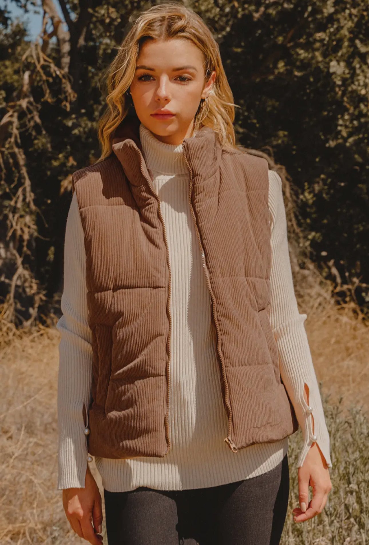 Corduroy Puffer Vest
