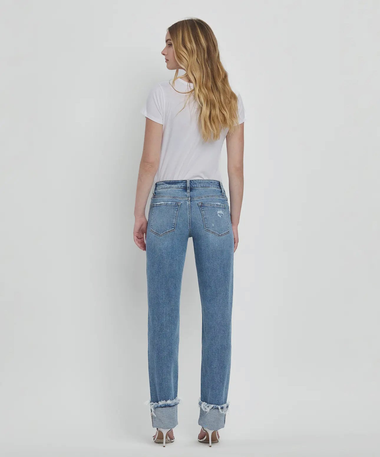 Plus Vervet by Lovervet Mid Rise Cuffed Straight Jeans