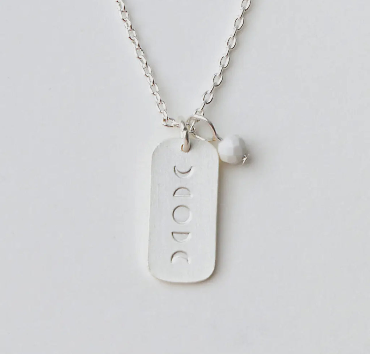 Stone Intention Charm Necklace -
Howlite/Silver