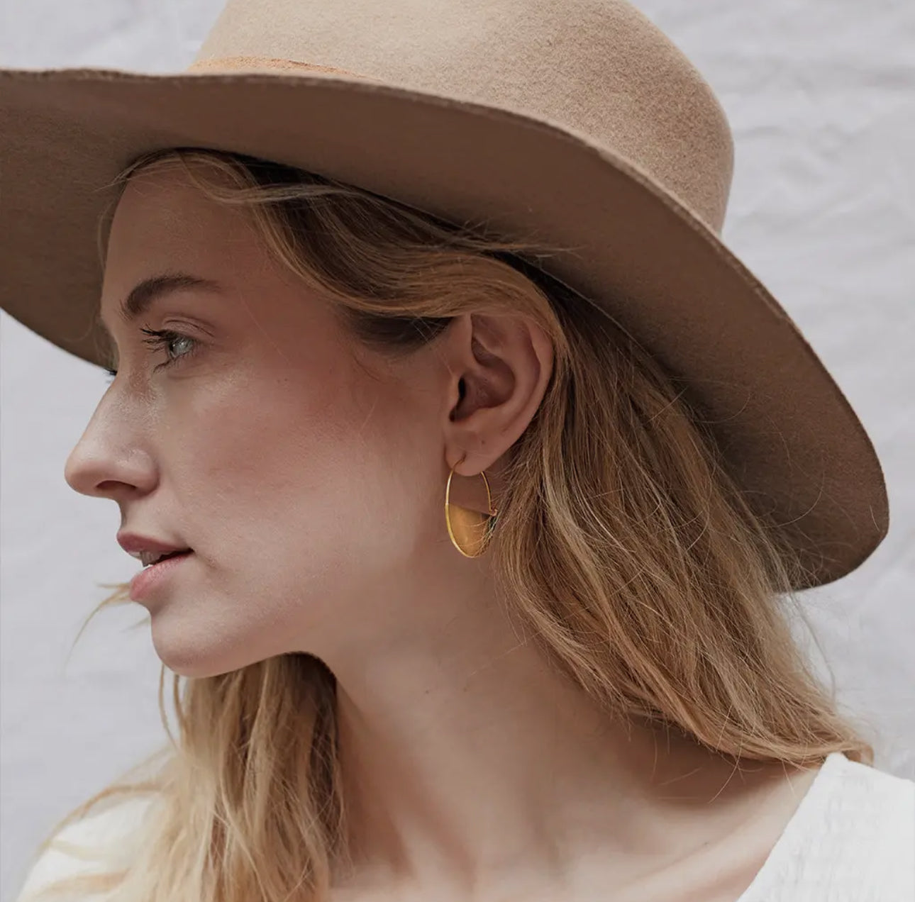 Lunar Hoop/ Gold Vermeil Earrings