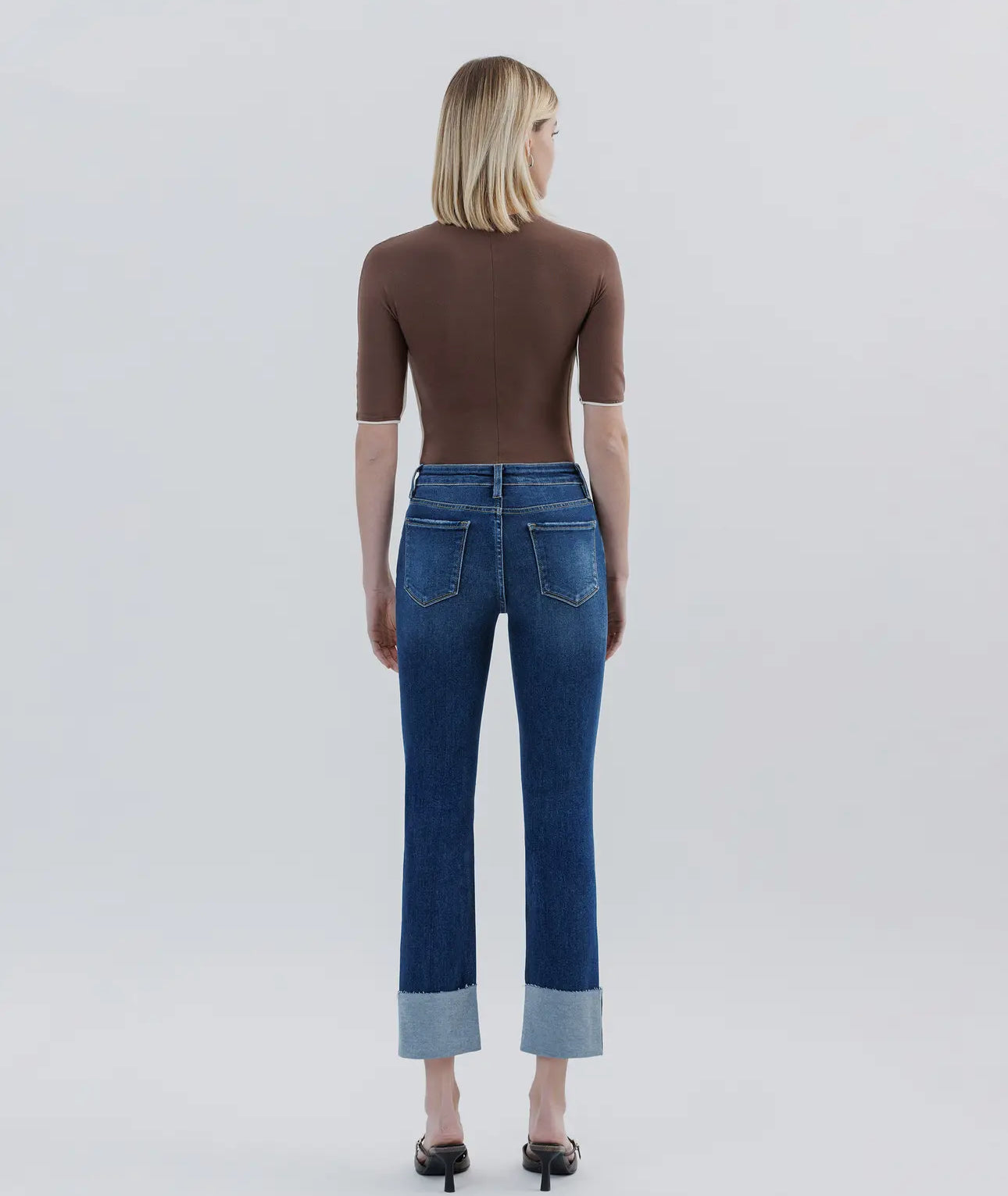 Lovervet by Vervet Tummy Control High Rise Cuffed Slim Straight