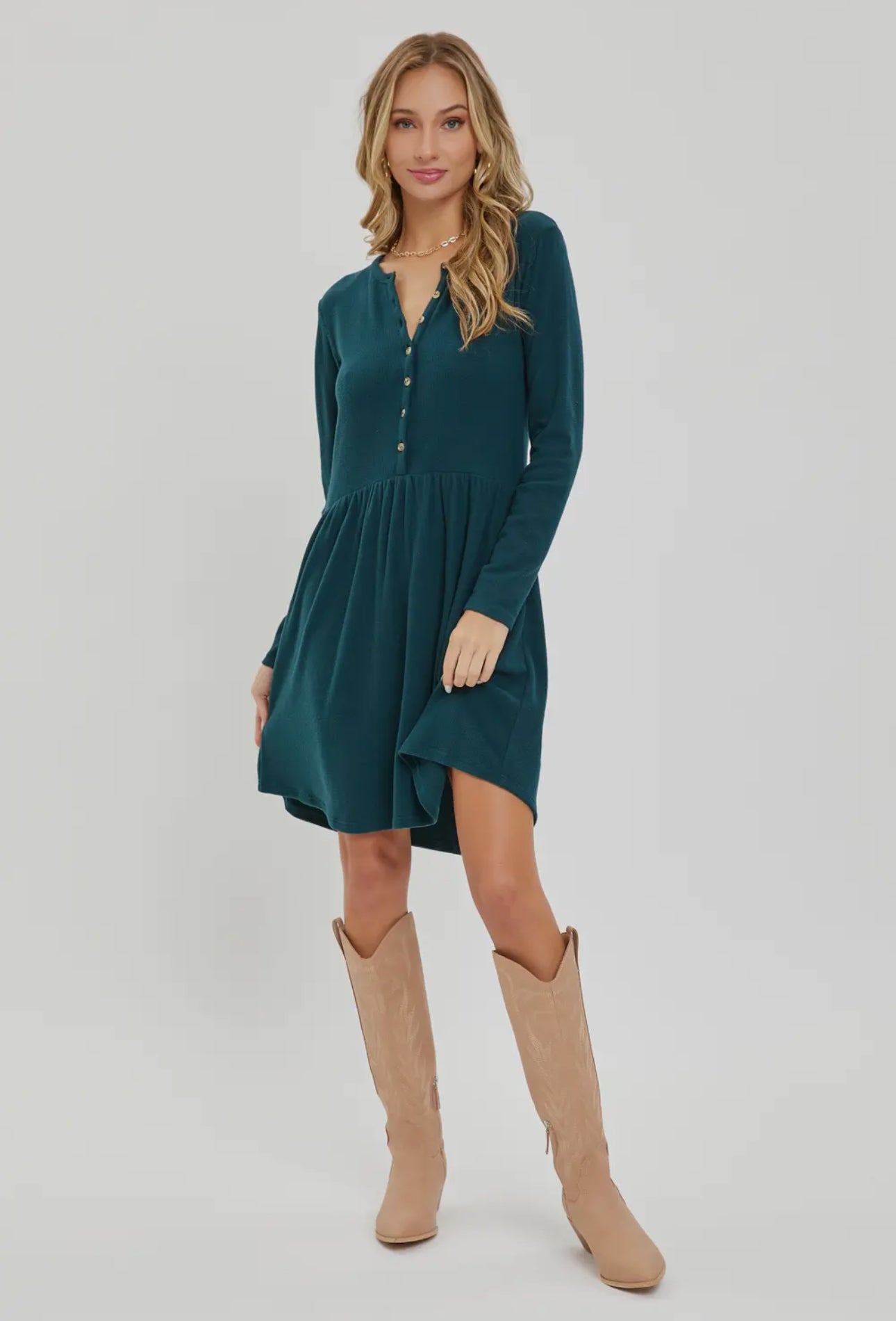 Plus Brushed Short Dress