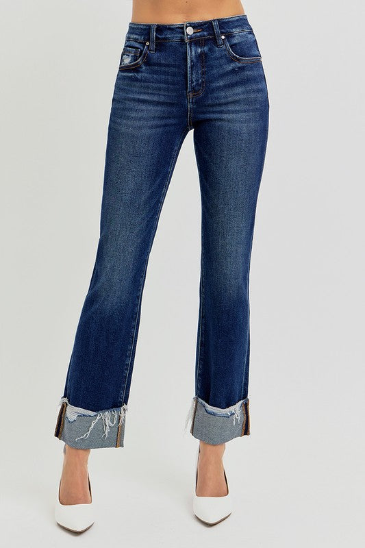 Risen High Rise Cuffed Denim