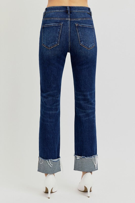Risen High Rise Cuffed Denim