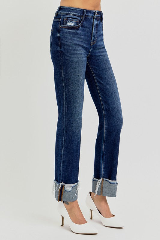 Risen High Rise Cuffed Denim