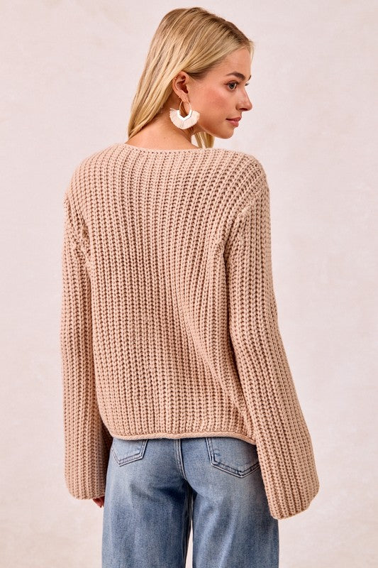 Latte Bow Tie Sweater