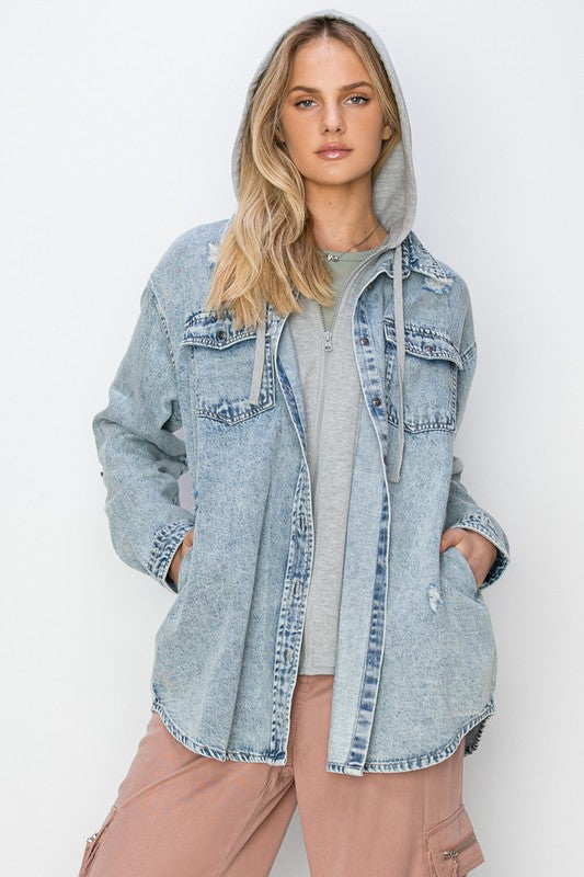 Plus Size Oversize Hooded Denim