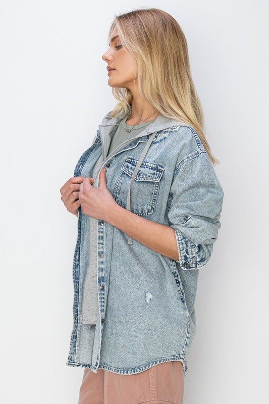 Plus Size Oversize Hooded Denim