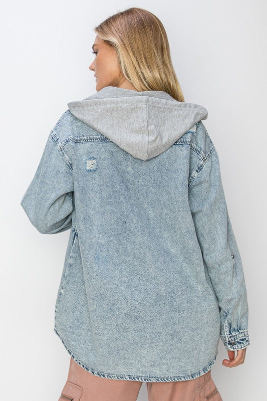 Plus Size Oversize Hooded Denim