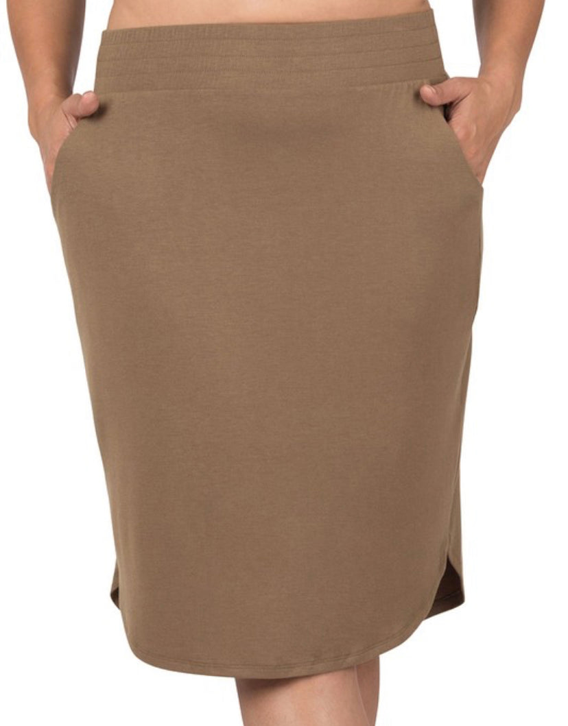 Tulip Hem Skirt - Camel