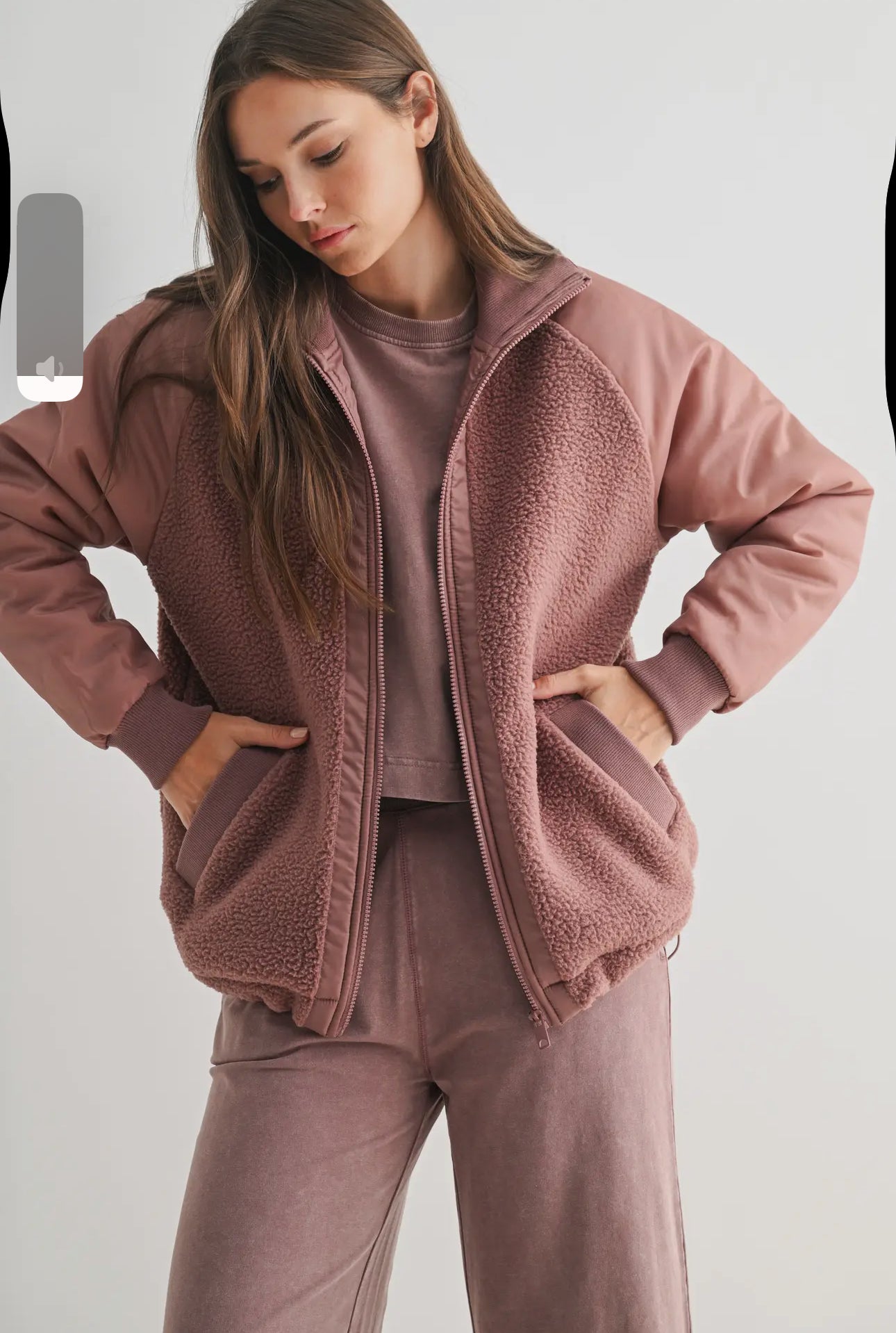 Alpine Fleece Zip Up Bomber Jacket