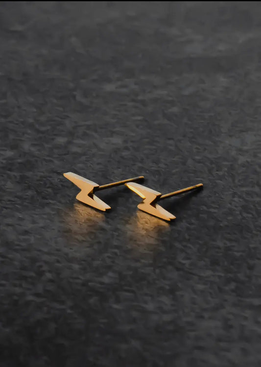 Gold Lightening Bolt Earrings