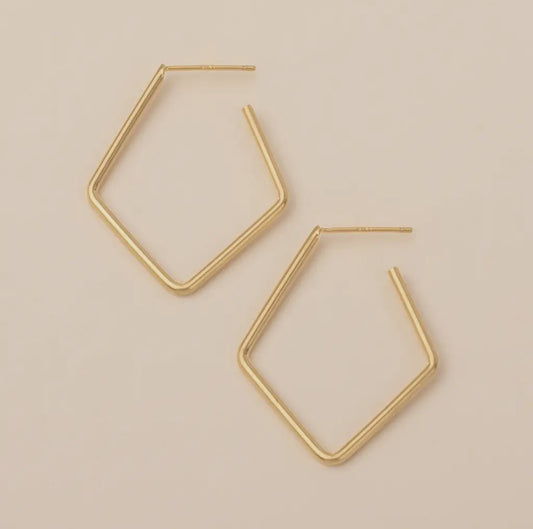 Orion Diamond Hoop/Gold Vermeil Earrings