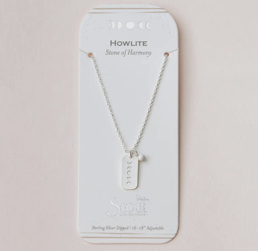 Stone Intention Charm Necklace -
Howlite/Silver