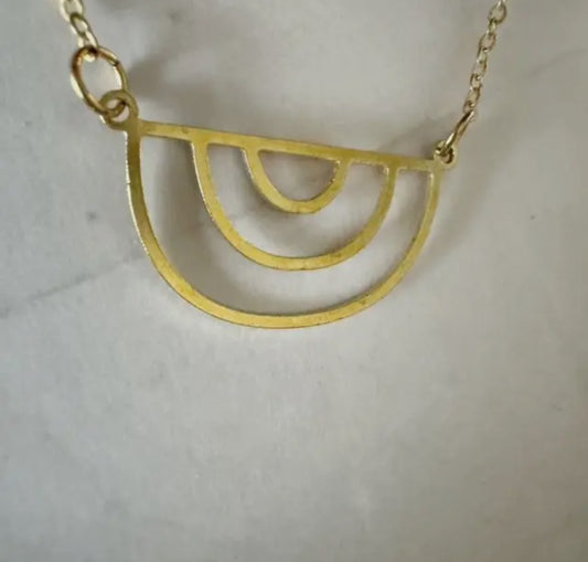 Brass Double Arch Necklace