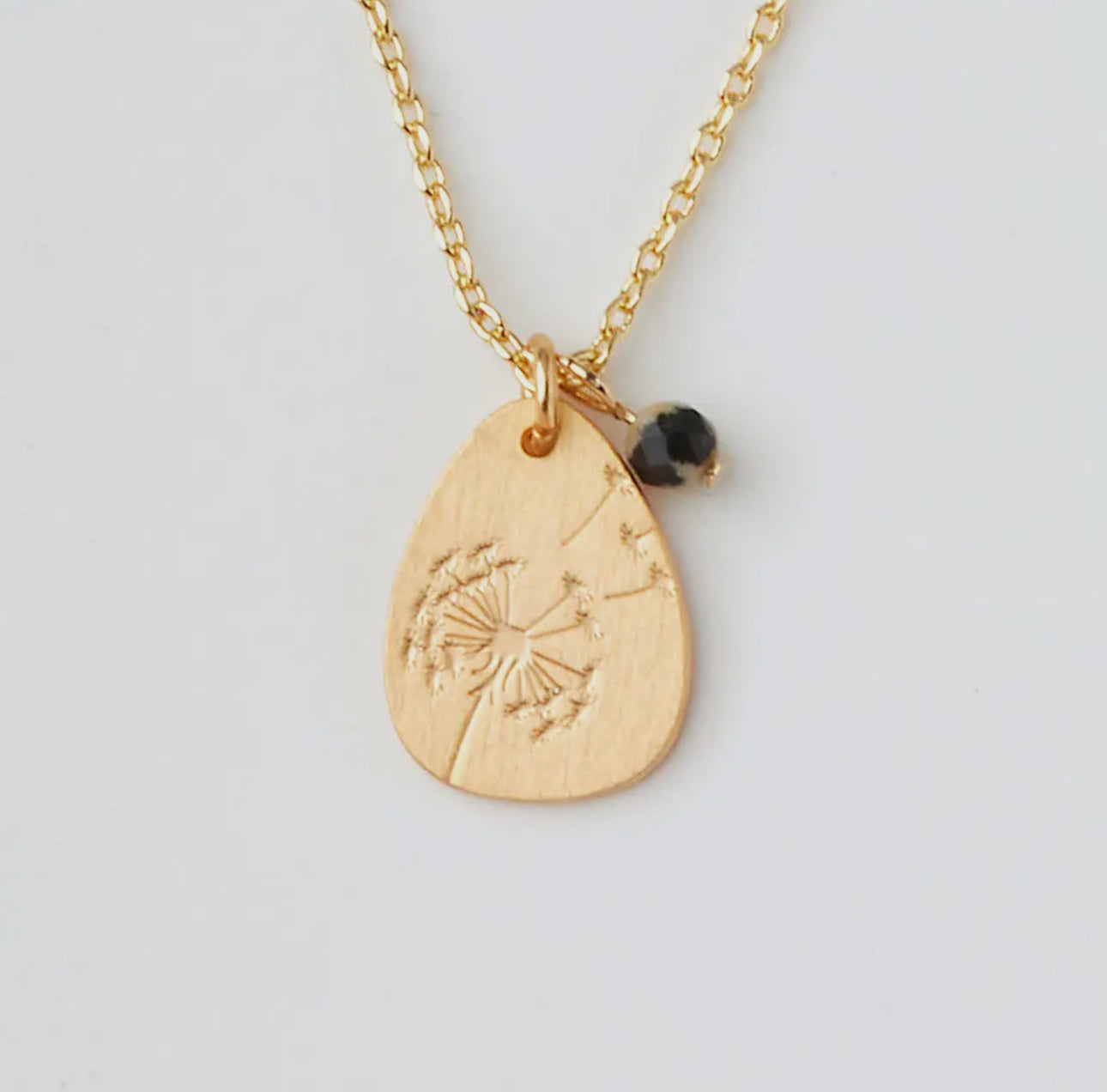 Stone Intention Charm Necklace -
Dalmatian/Gold