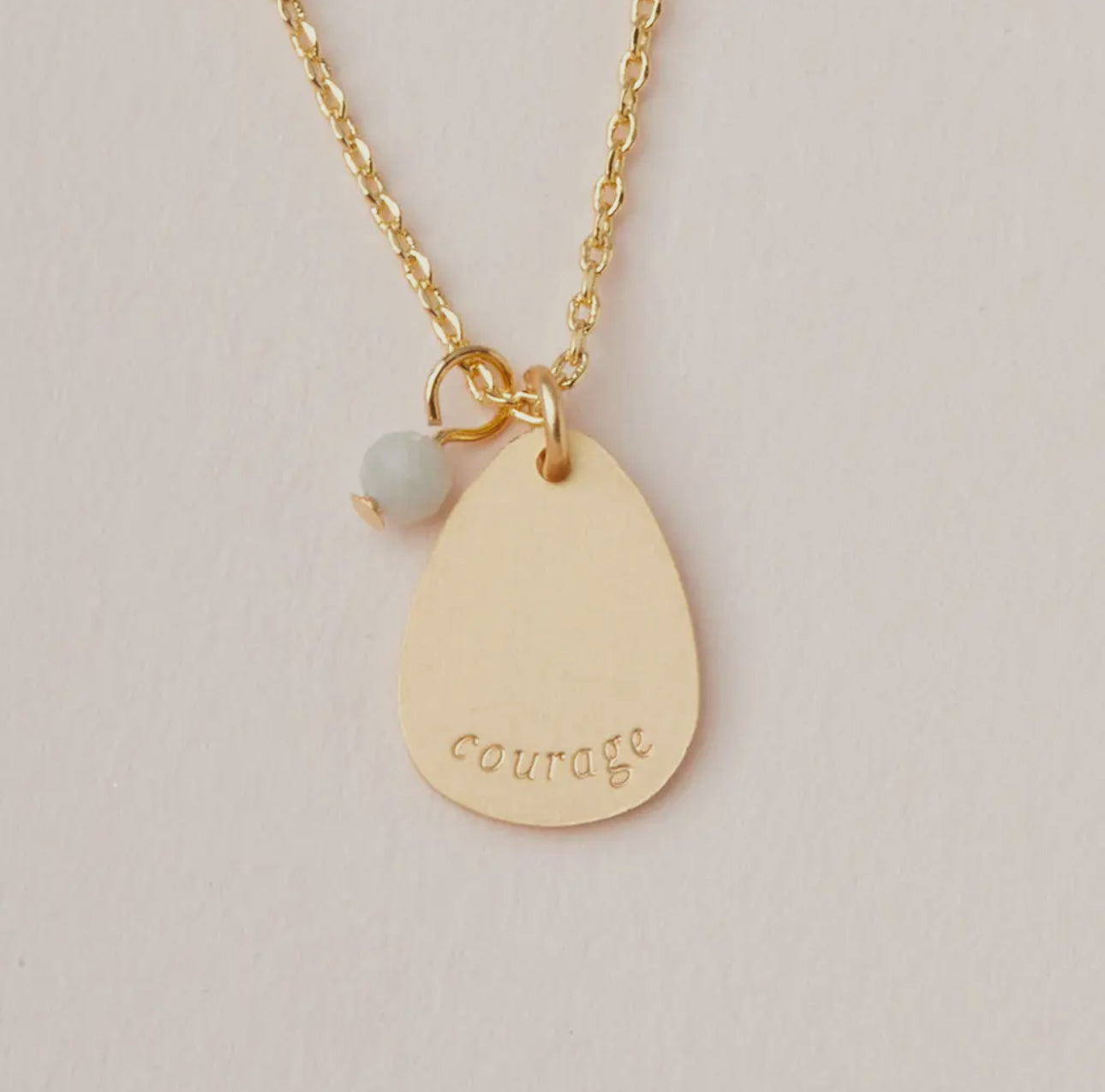 Stone Intention Charm Necklace -
Amazonite/Gold