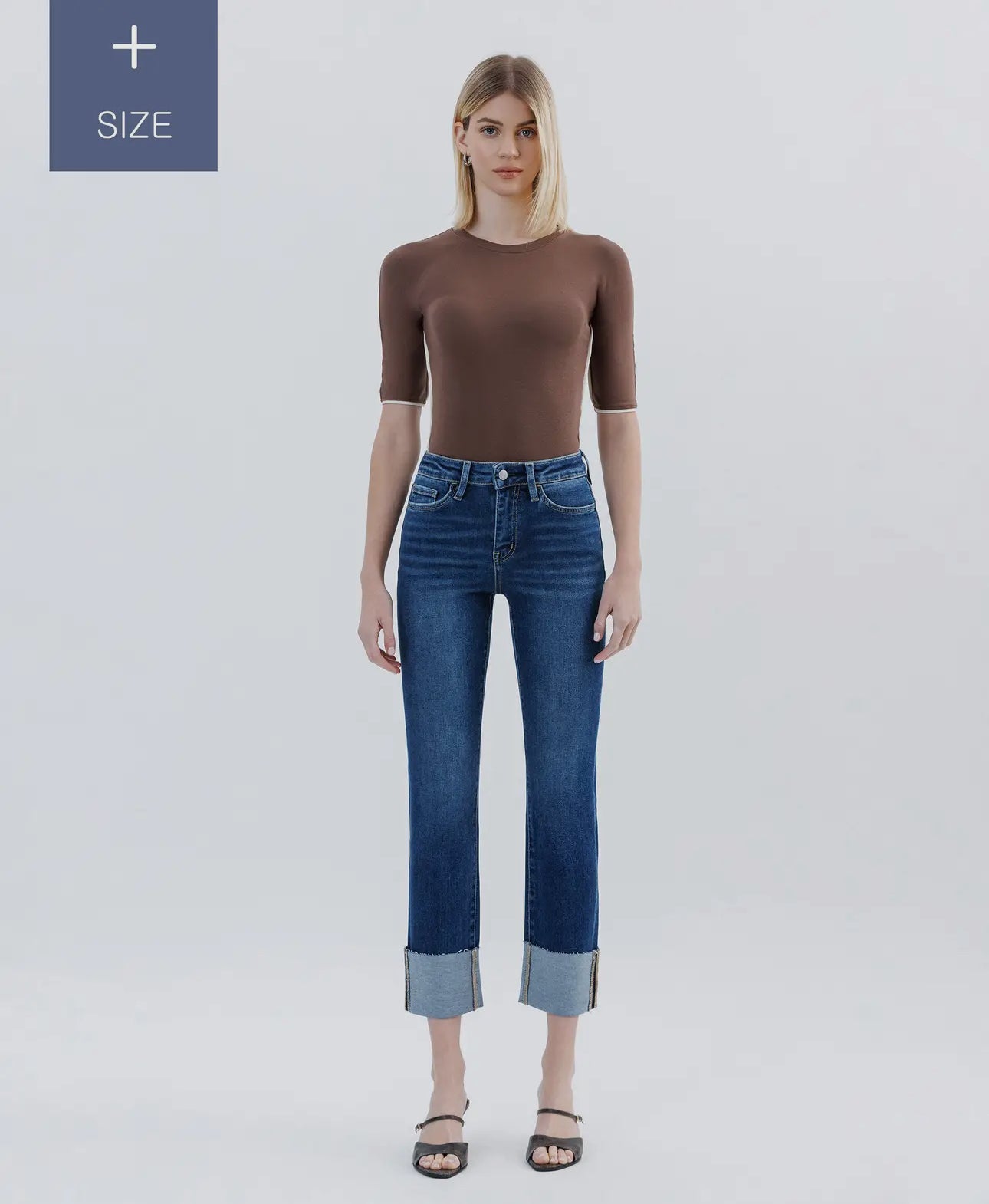 Plus Tummy Control High Rise Cuffed
Slim Straight