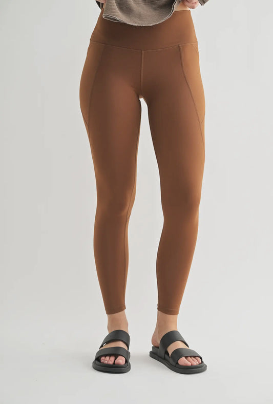 Camel Tapered Band Essential Solid Highwaist Leggings