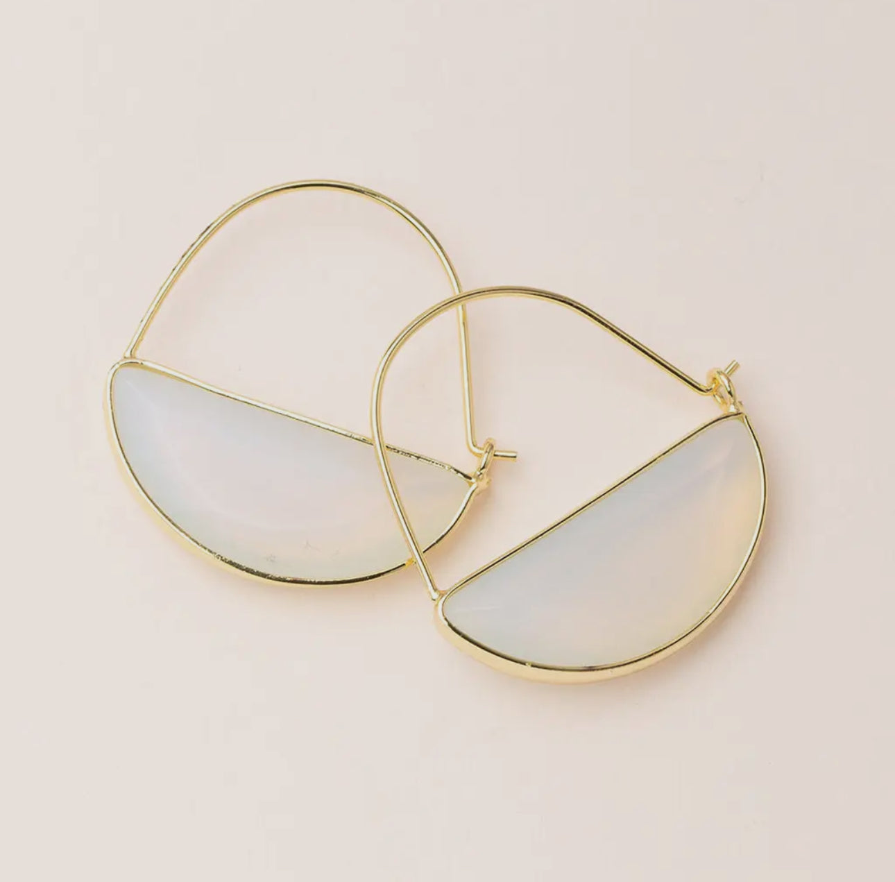 Stone Prism Hoop - Opalite/Gold
