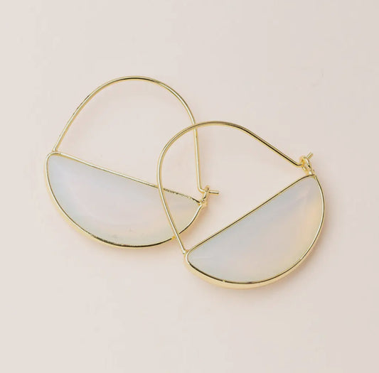 Stone Prism Hoop - Opalite/Gold