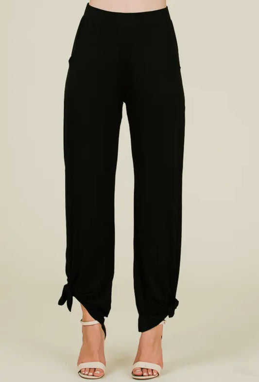 Split Side Tied Hem Pants