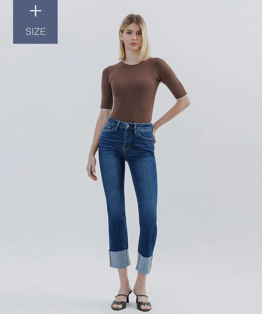 Plus Tummy Control High Rise Cuffed
Slim Straight
