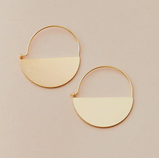 Lunar Hoop/ Gold Vermeil Earrings