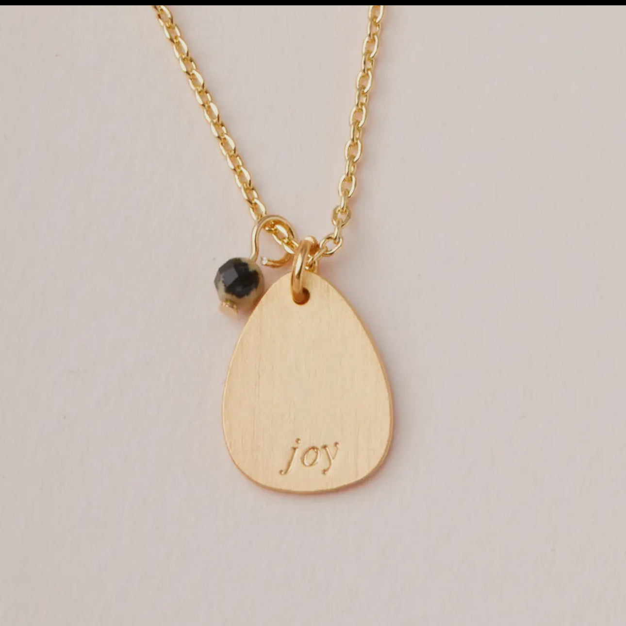Stone Intention Charm Necklace -
Dalmatian/Gold