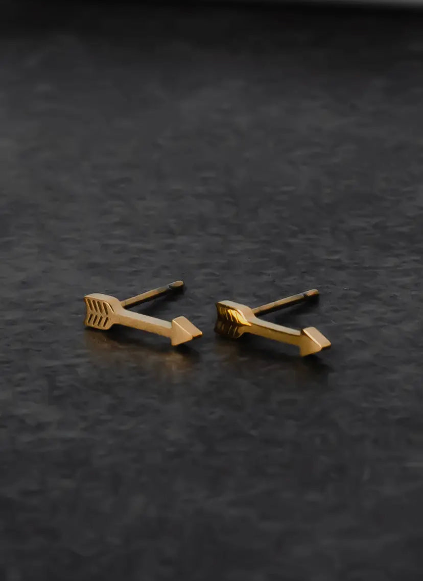 Gold Arrow Stud Earrings