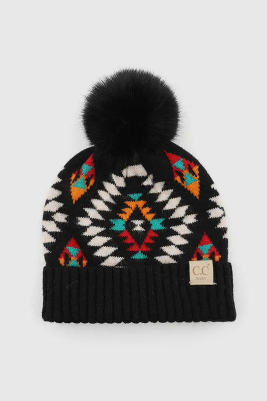 Black C.C Baby Aztec Pattern Hat