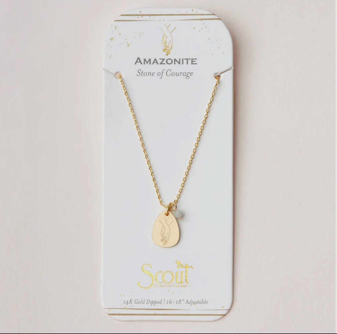 Stone Intention Charm Necklace -
Amazonite/Gold