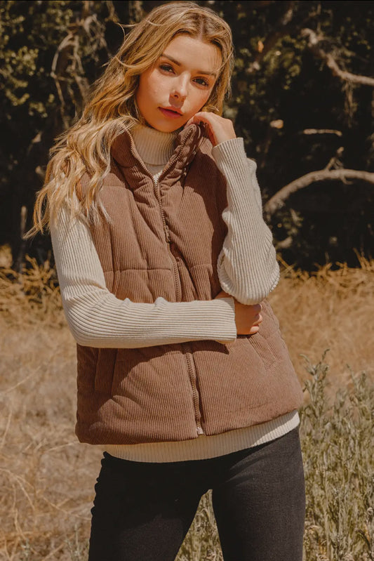 Corduroy Puffer Vest