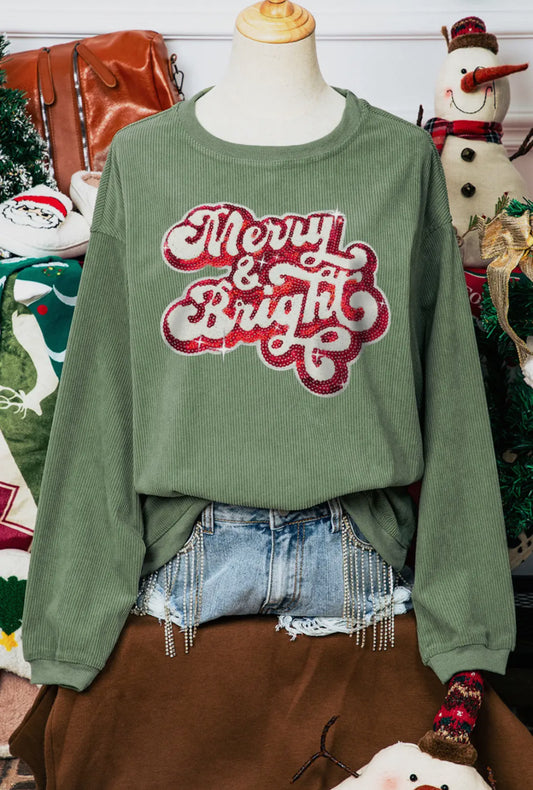 Merry & Bright Sequin Ribbed
Sweatshirt