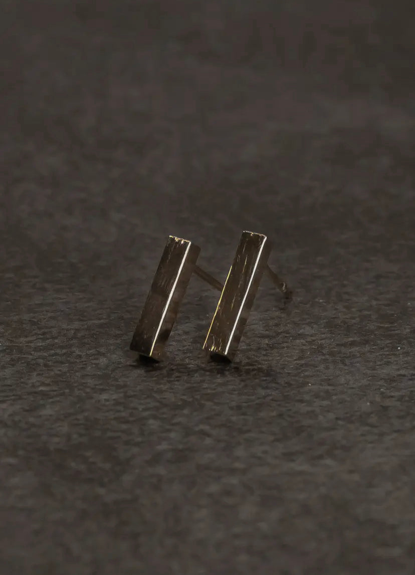 Gold Bar Stud Earrings