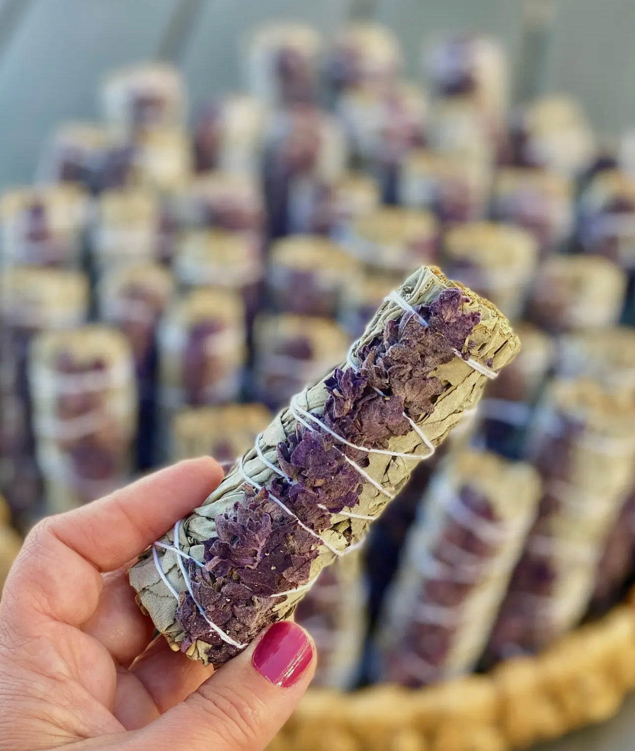 White Sage w/Lavender Flowers Smudge Stick