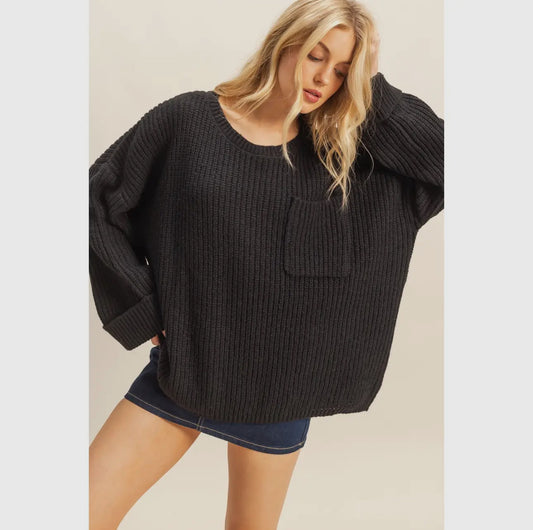 Oversized Ribbed Knit Sweater
