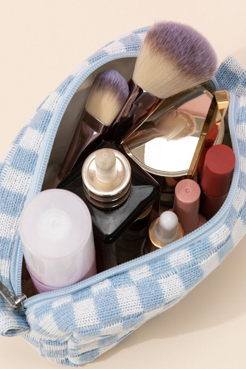 Checkered Makeup Pouch