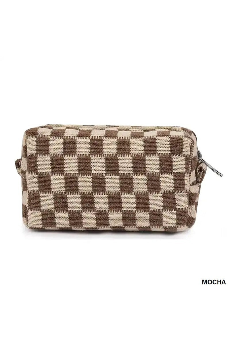 Checkered Makeup Pouch