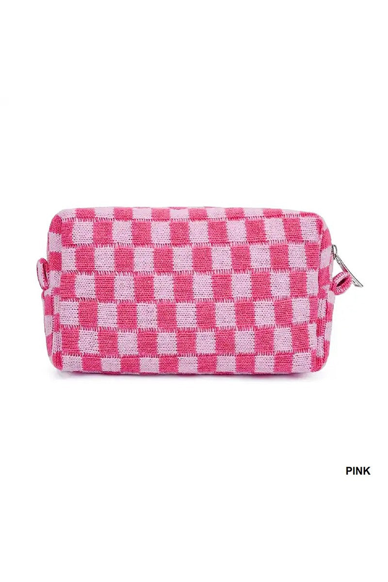 Checkered Makeup Pouch