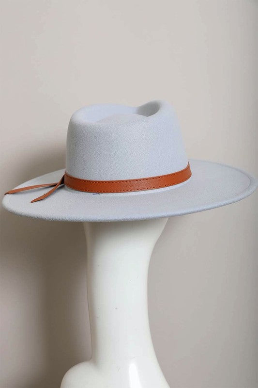 Wide Brim Leather Ribbon Bolero