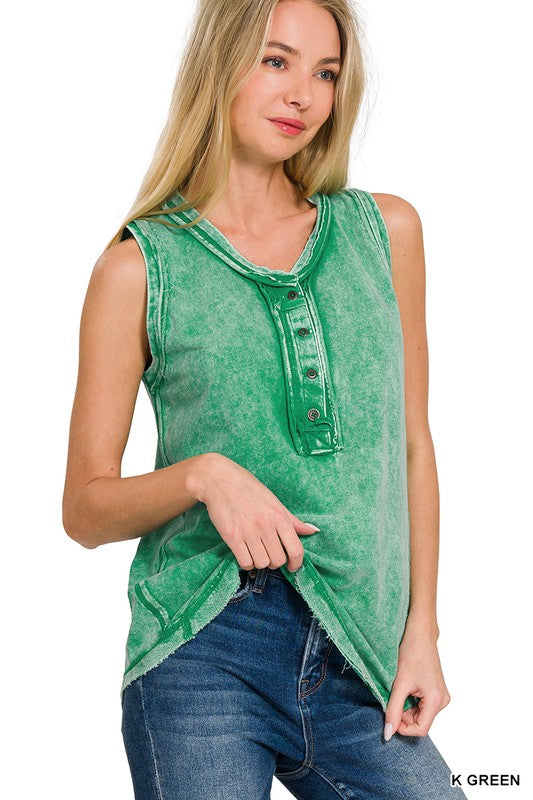 Kelly Green Henley Tank